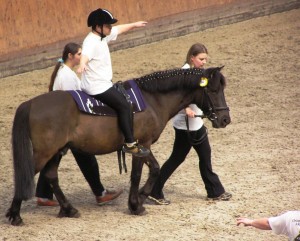 Therapeutic horseback riding show at Cisarsky Ostrov, Prague, Czech Republic. Hippotherapy is used to treat people with physical or mental challenges. Photo by Karakal via Wikimedia Commons