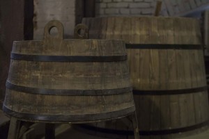  Old-fashioned barrels for storing beer