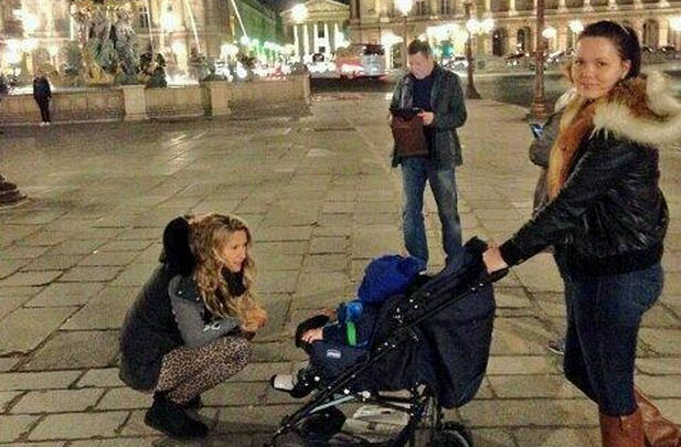Victoria Azarenka with her nephew in Paris