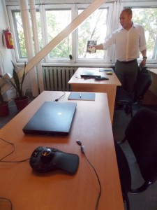 Ei Jungue in Dom Talanta's computer room. Photo by Ben M. Angel