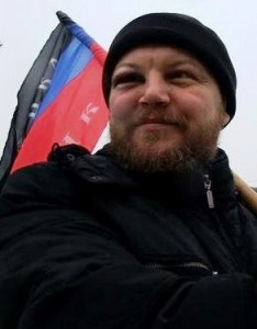 Andrei Purgin, who represented the Donetsk rebel group in today's talks, as a separatist protester. Photo via Vkontakte