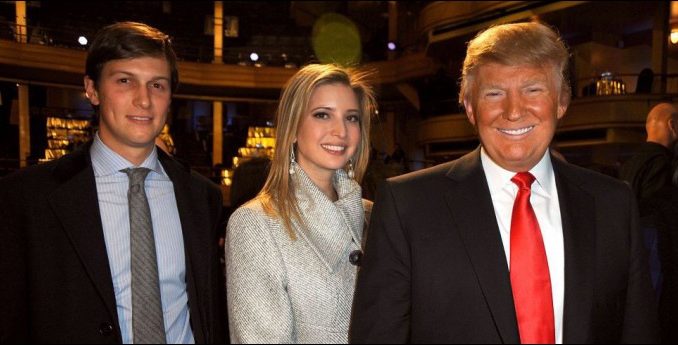 Donald Trump with Ivanka and Jared Kushner